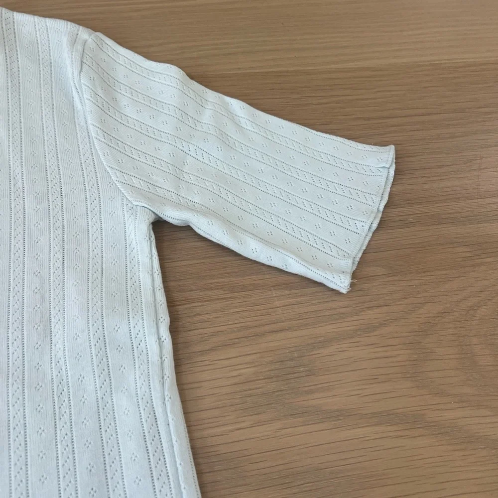 Zara Light Gray Textured Knit Top size 11-12